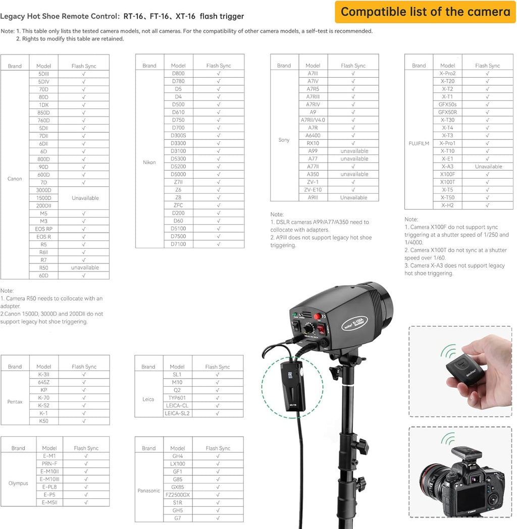 Godox Studio Flash Light Kit for Photography, Strobe Softbox Lighting Kit, 2x180W Daylight Compact Monolight with Flash Trigger, Softbox, Light Stands, Reflector Storage Bag, Umbrella, AC 110V Powered