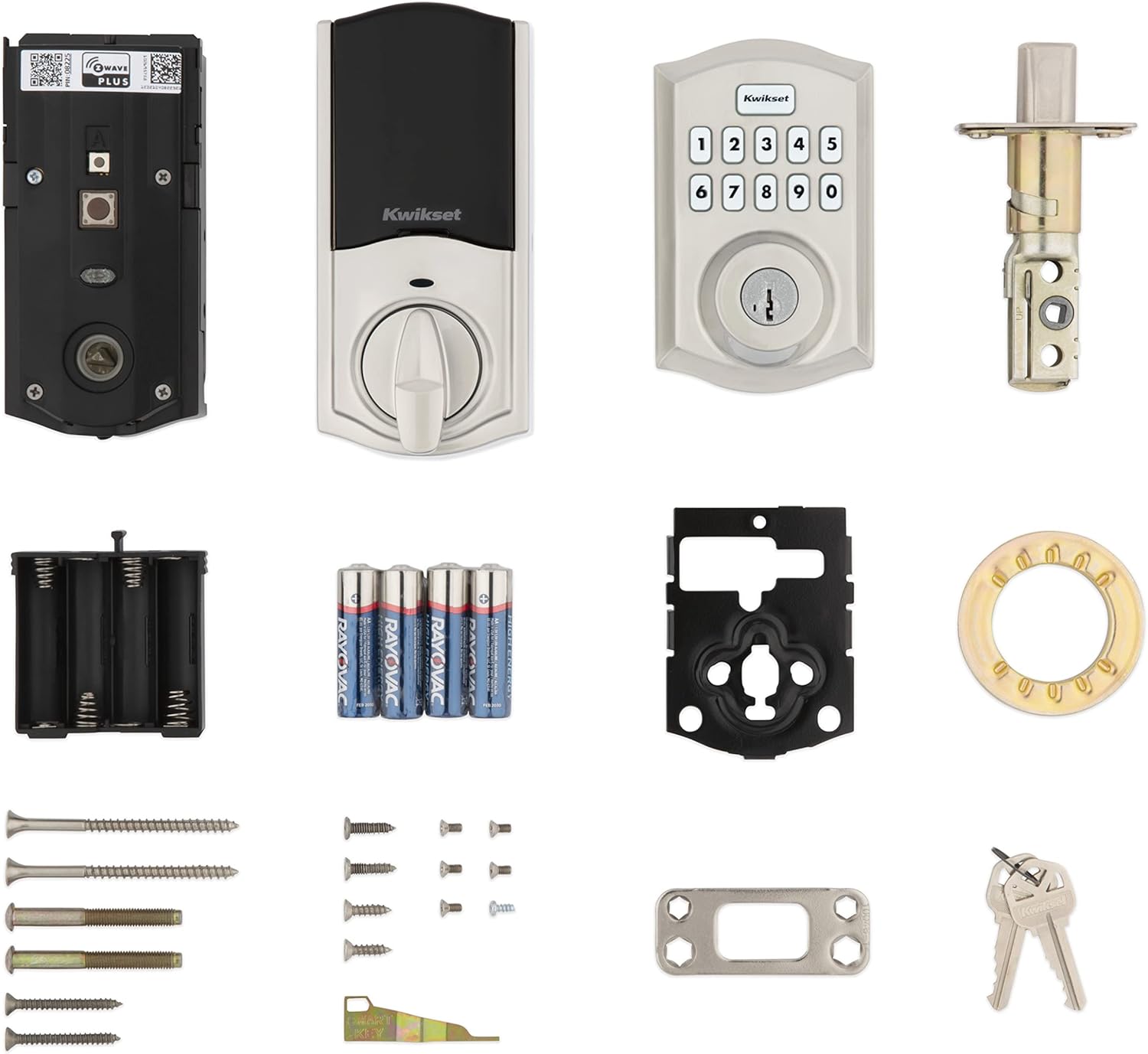 Kwikset Home Connect 620 Smart Lock Deadbolt with Z-Wave Technology, Works with Ring Alarm, Samsung Smartthings and More, Z-Wave Hub Required, Traditional Design in Satin Nickel