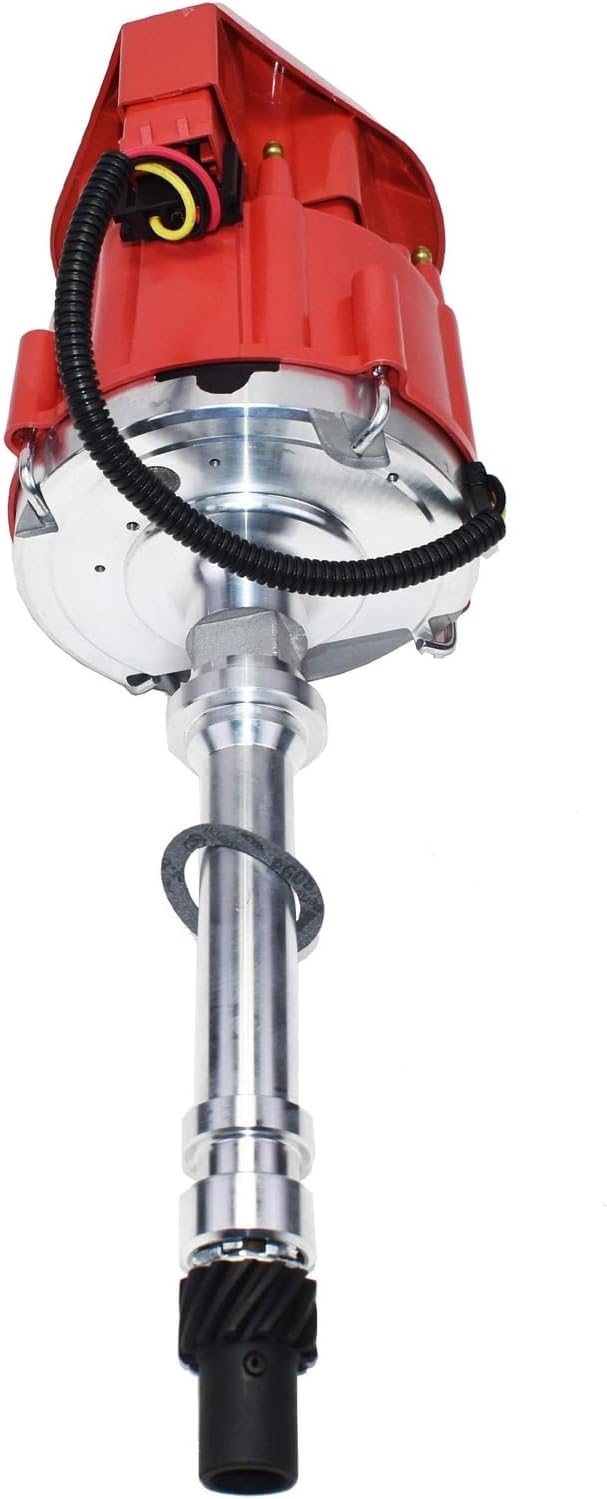 A-Team Performance - Marine Electronic Distributor HEI 65K Volts 4.3L - Compatible with Chevy V6 Mercruiser OMC Volvo Pleasurecraft ChrisCraft Crusader Yanmar, Red