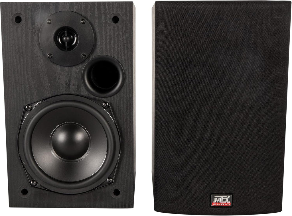 MTX Audio MONITOR5i 5.25 Inch 2-Way Bookshelf Speakers, 200W Polypropylene Wired Home Theater and Music Speaker System with RCA Input, Black