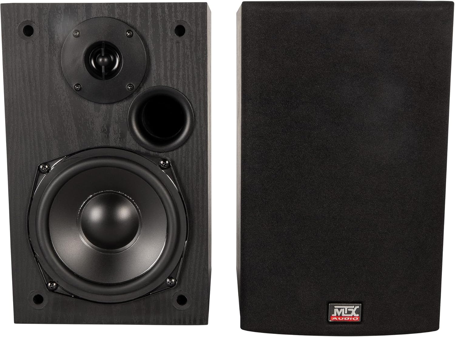 MTX Audio MONITOR5i 5.25 Inch 2-Way Bookshelf Speakers, 200W Polypropylene Wired Home Theater and Music Speaker System with RCA Input, Black