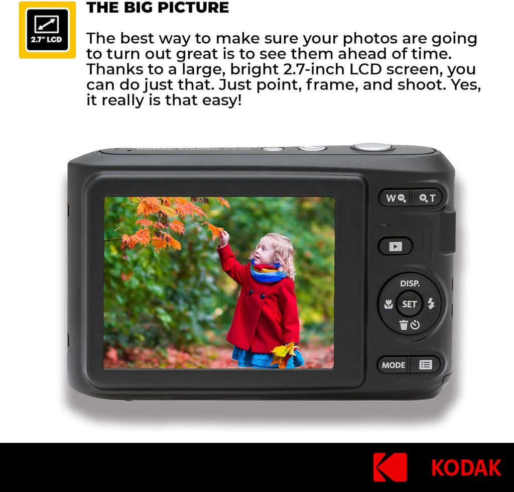 Kodak PIXPRO FZ45 Digital Camera + Black Point & Shoot Camera Case + Transcend 64GB SD Memory Card + Tri-fold Memory Card Wallet + Hi-Speed SD USB Card Reader + More! (Red)