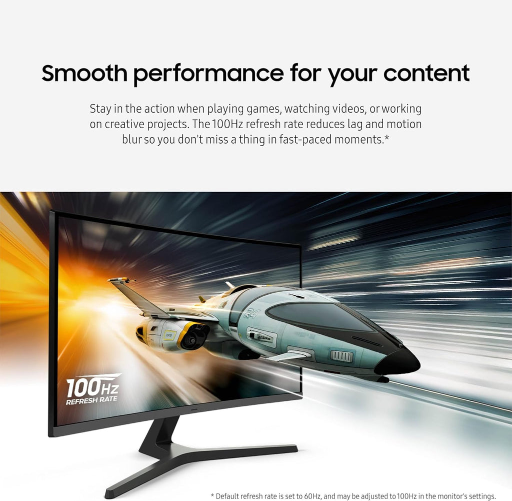 Samsung 32-inch S3 (S39GD) FHD 100Hz Curved Monitor, Game Mode, Eye Saver Mode, Multiple Connectivity with HDMI Port, Built-in Speakers, LS32D39DGANXZA, 2025