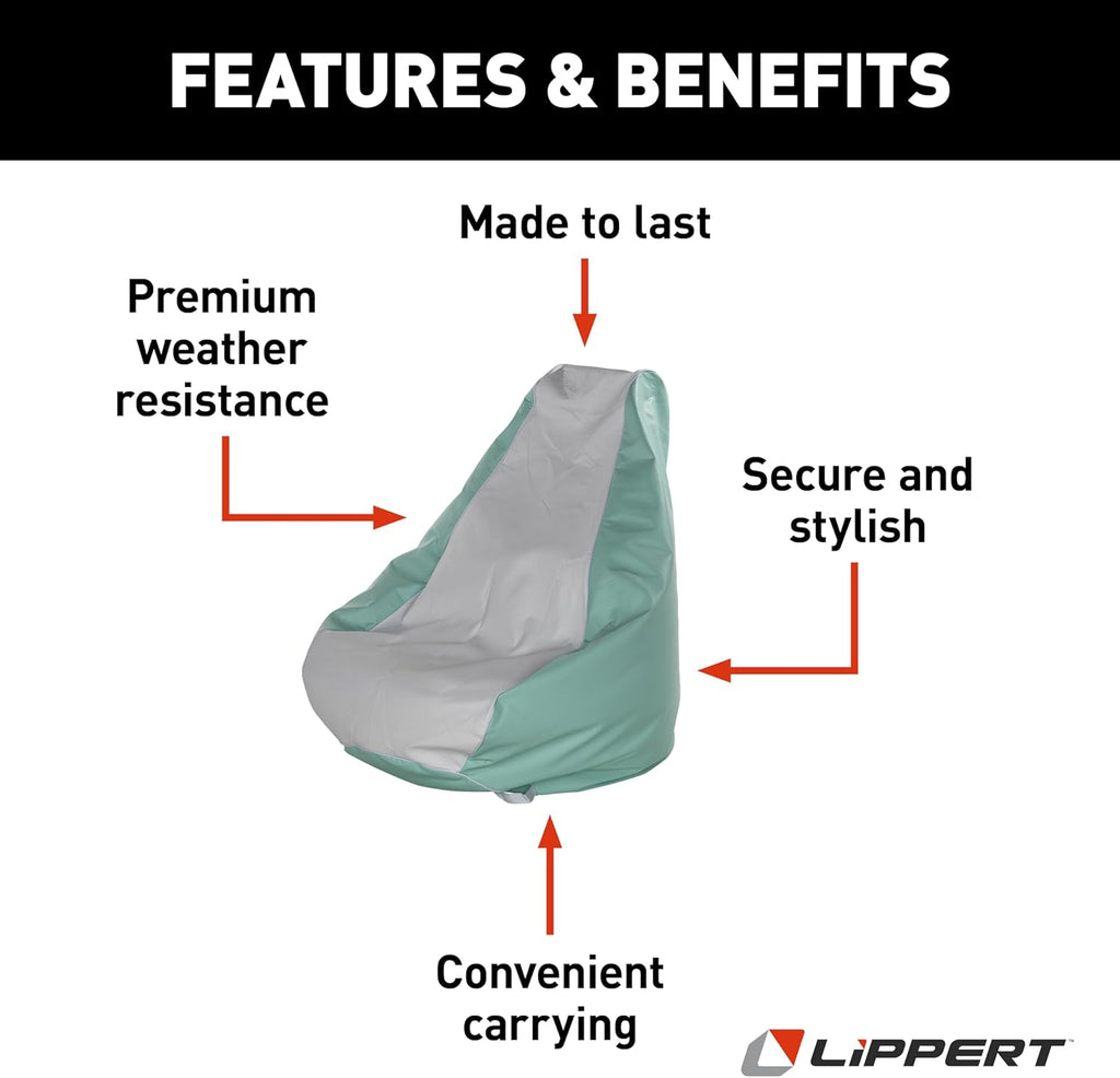 Taylor Made Marine Bean Bag Chair for Boats, Docks, Beaches, Marine Grade Vinyl, Twin-Zipper Design, Weather-Resistant, Water-Repellent, Carrying Handles, Seafoam – 2020193618