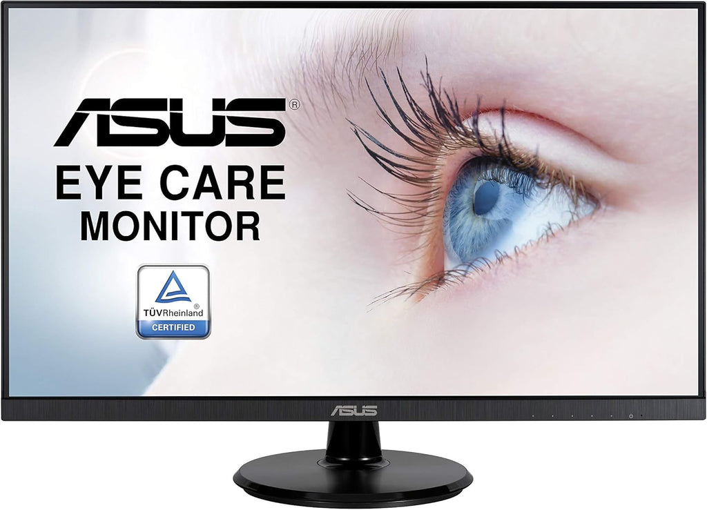 ASUS 27” 1080P Monitor (VA27DQ) - Full HD, IPS, 75Hz, Speakers, Adaptive-sync/FreeSync™, Low Blue Light, Flicker Free, VESA Mountable, Frameless, HDMI, VGA, DisplayPort, Tilt Adjustable, Black