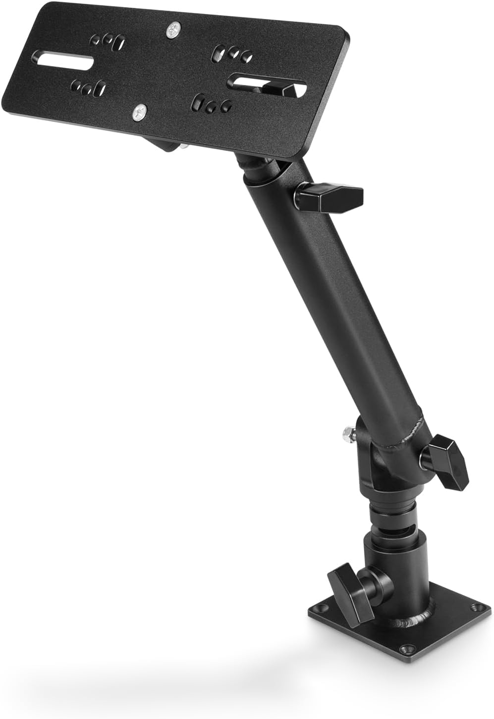 Marine Electronic Mount, Fish Finder Bracket, Anodized Aluminum Monitor Mount with 350° Swivel, Adjustable Height, Easy to Install, Mounting Plate Fits Most Monitors