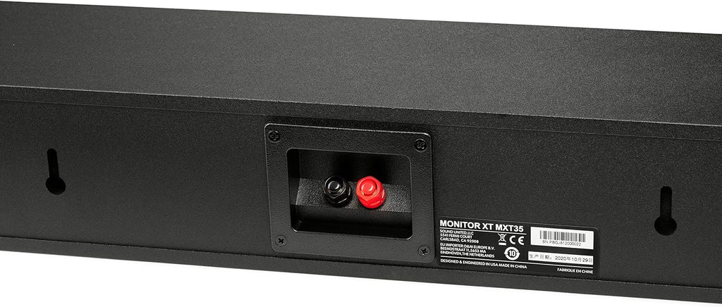 Polk Monitor XT35 Slim Center Channel Speaker - Hi-Res Audio Certified, Dolby Atmos & DTS:X Compatible, 1" Terylene Tweeter & Four 3" Dynamically Balanced Woofers, Wall-Mountable, Midnight Black