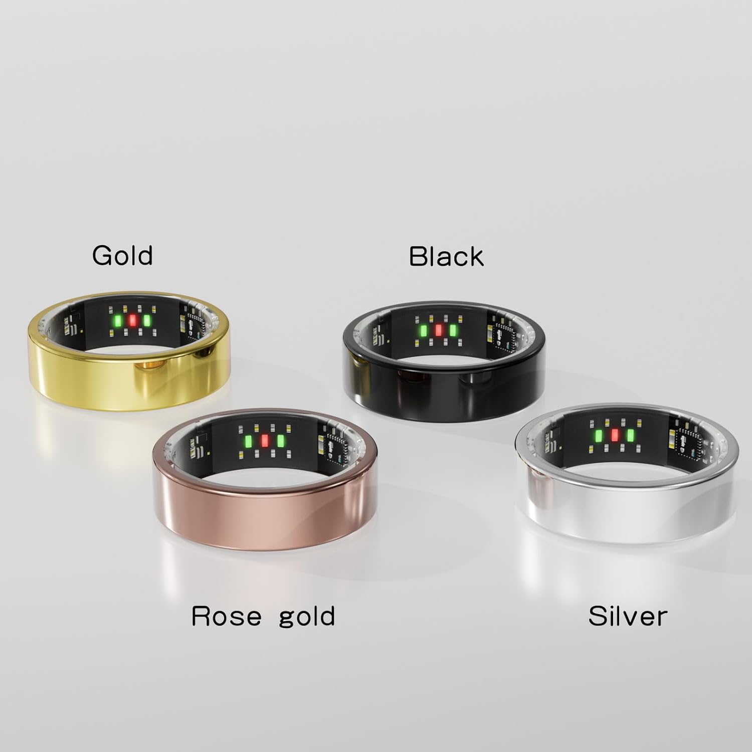 Titanium Smart Ring, Sleep & Activity Tracking Ring with Heart Rate, HRV, Stress Insights, 7-Day Battery Life, No Subscription, IP68 Waterproof, iOS & Android Compatible (Gold, 9)