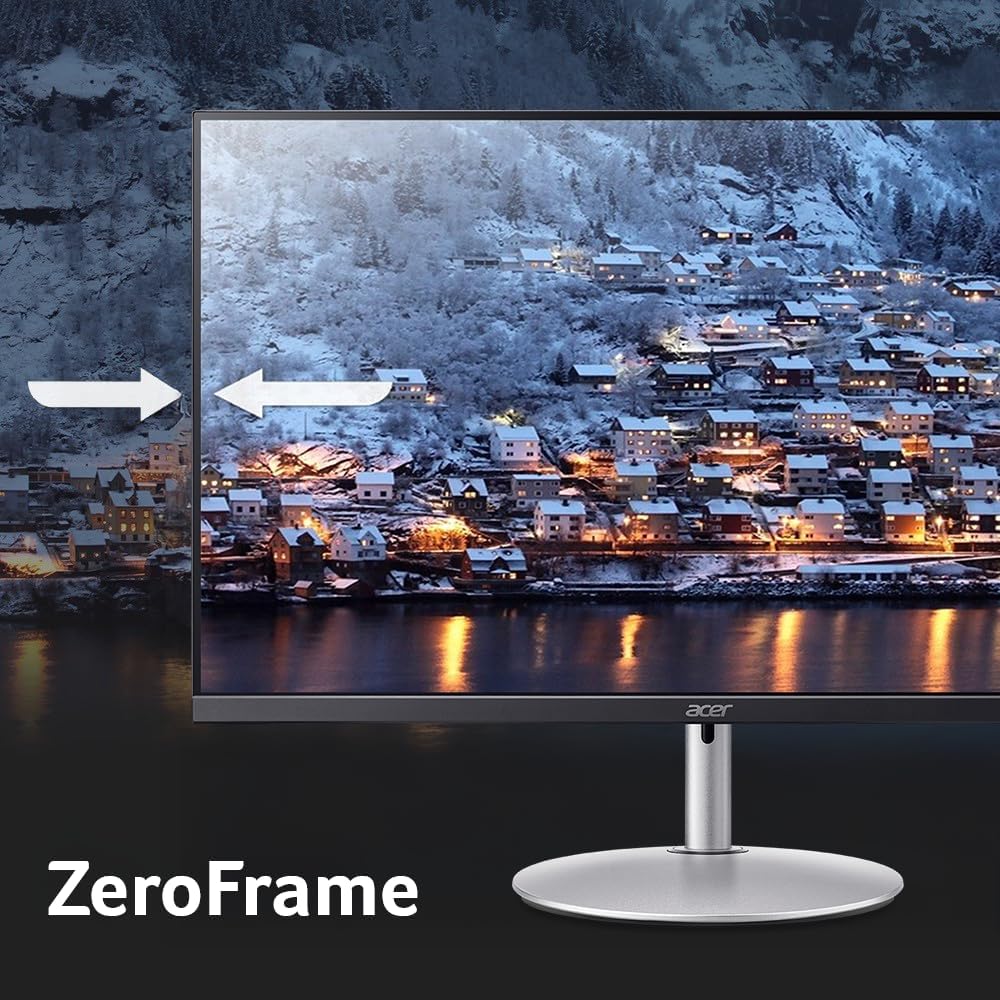acer SH243Y P1si 23.8" IPS Full HD (1920 x 1080) Zero-Frame Gaming Office Monitor | AMD FreeSync Technology | Up to 144Hz Refresh | 1ms (VRB) | Tilt, Height Adjustment & Swivel | HDMI & VGA Ports
