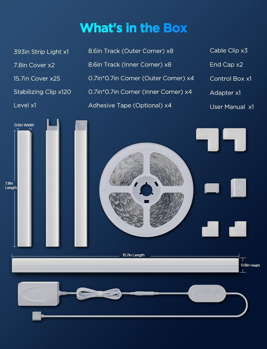 Govee RGBIC LED Strip Lights 32.8ft with Covers, Smart Lights Work with Alexa and Google Assistant, LED Diffuser Channel with LED Lights for Bedroom, Skirting Lines, Studio, Cabinet