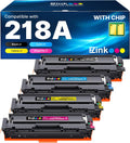 E-Z Ink Compatible HP 218A Toner Cartridges 4 Pack with Chip for HP 218A Toner HP 218 218X for HP Color LaserJet pro MFP 3301fdw Toner 3301cdw 3201dw 3301sdw Printer Ink Set W2180A W2180X (BCMY)