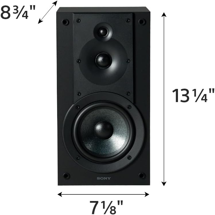 Sony CS Speakers, SS-CS5M2 3-Way 3-Driver Hi-res Bookshelf Speakers (Pair), Black
