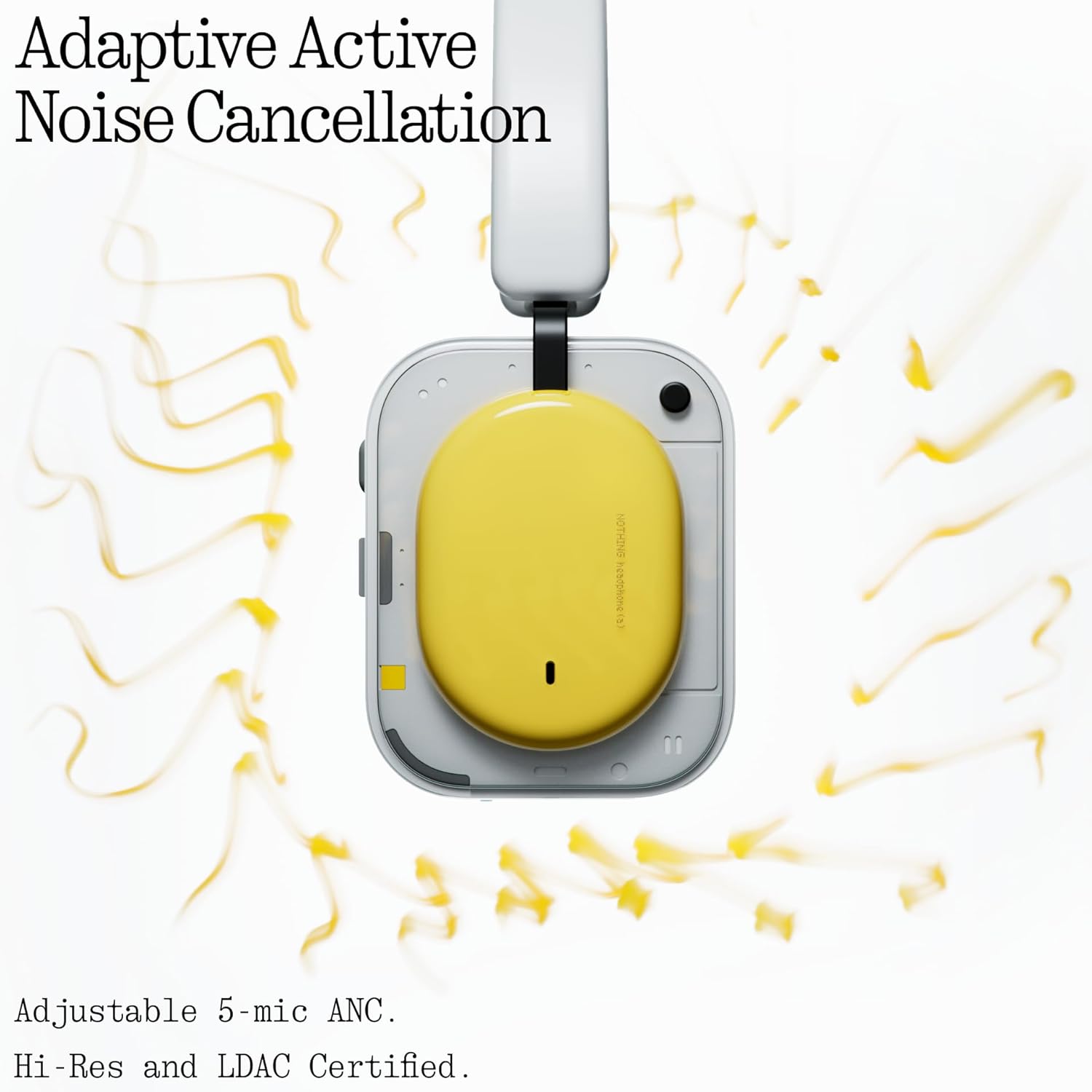 Nothing Headphone (a) 2026 New, Adaptive Active Noise Cancelling Headphones, Wireless Over Ear Bluetooth 5.4 ANC Headset with LDAC Hi-Res, 5 HD Mics Ultra Bass via APP, 135 Hours Playtime, Black