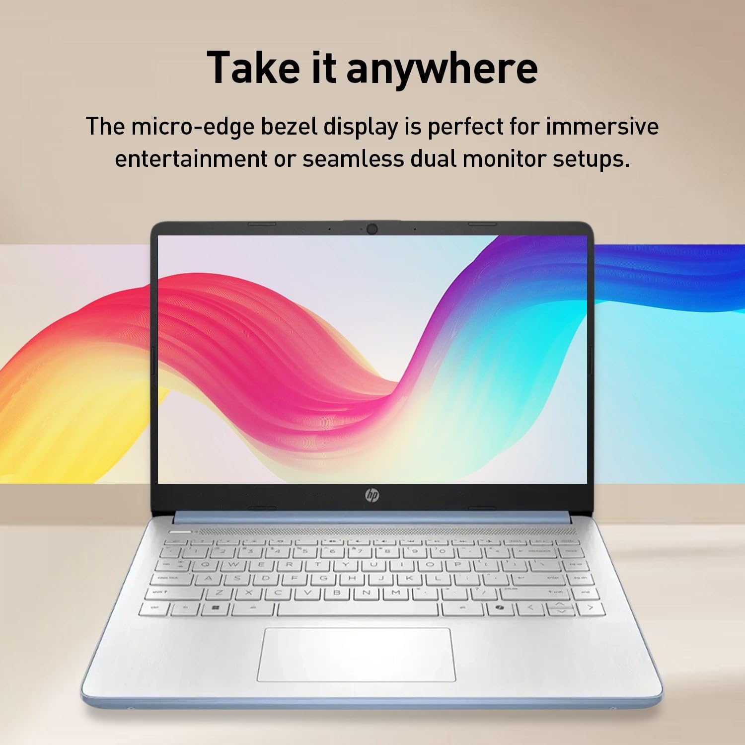 HP dq6012dx 14" Laptop, Intel N150 Processor (Up to 3.6GHz), 4GB RAM, 128GB eMMC Storage, 14-inch Micro-Edge Display, Wi-Fi 6, Webcam, HDMI, Windows 11 Home in S Mode, Blue, Bundle PCO Cooler (Blue)