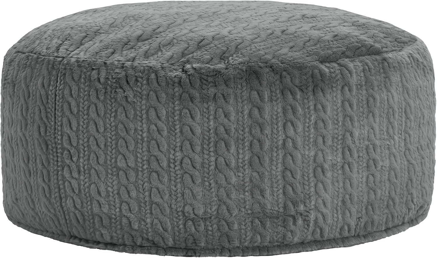 5FT Bean Bag Chair Giant Beanbag Chairs for Adults with Memory Foam Removable Cover Luxurious Braided Fabric, Adult Bean Bag Chairs for Living Room Bedroom Gaming Dorm Office（Grey,5FT-50"*50"*24"）