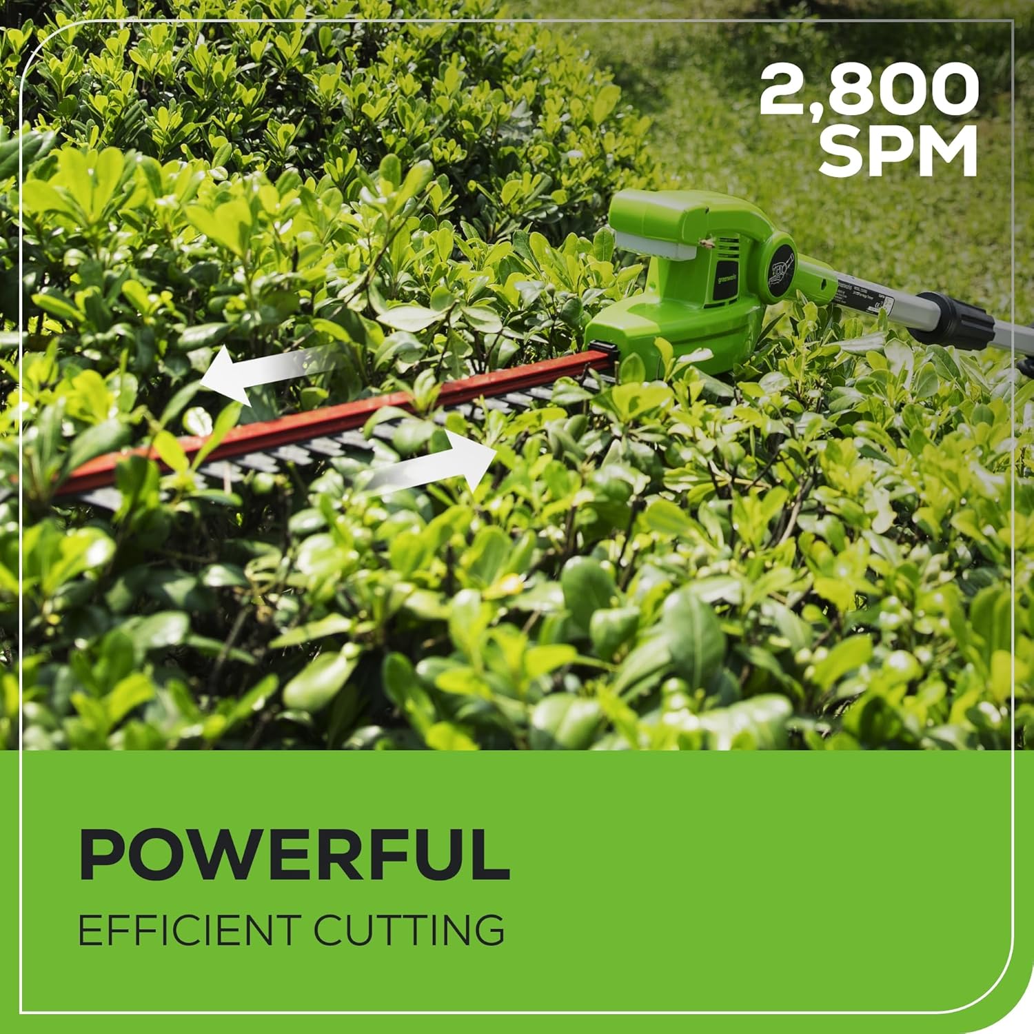 Greenworks 40V 20" Cordless Pole Hedge Trimmer, 2.0Ah Battery and Charger Included