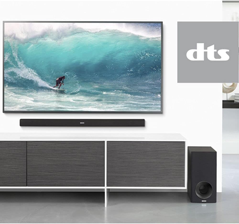 Denon DHT-S316 TV Sound Bar with Subwoofer, Wireless Home Theater Soundbar System | Virtual Surround Sound Technology | Wall-Mountable | Bluetooth Compatibility | Smart & Slim-Profile | Black