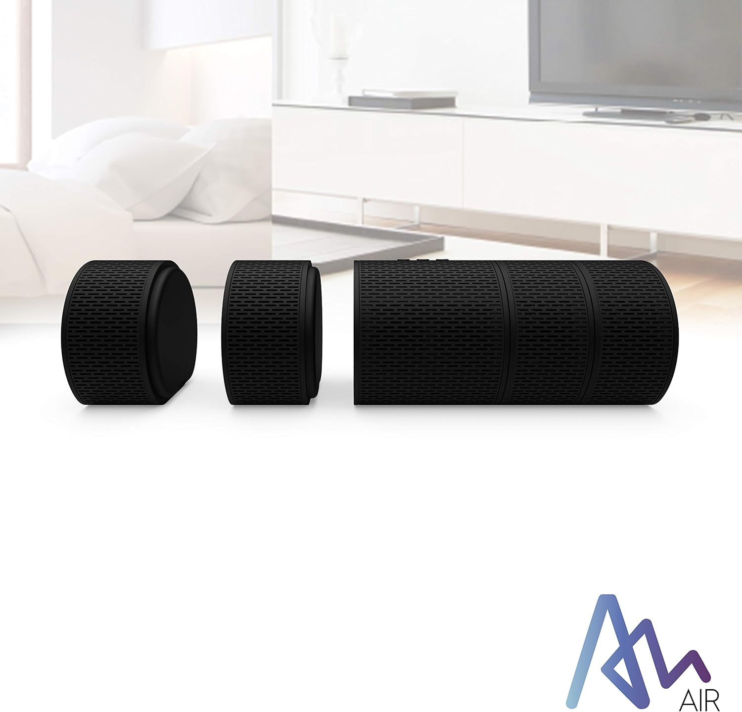 Air Audio The Worlds First Pull-Apart Wireless Bluetooth Speaker Portable Surround Sound and Multi-Room Use, Black