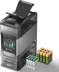 Ostation 2 Pro AA AAA Battery Charger Charging Station with 12 AA Li-ion & 12 AAA NiMH, 3 in 1 Polarity-Free Charger Organizer for NiMH & Lithium, Touchscreen & App, Auto-Detect & Sort, Holds 24 Cell