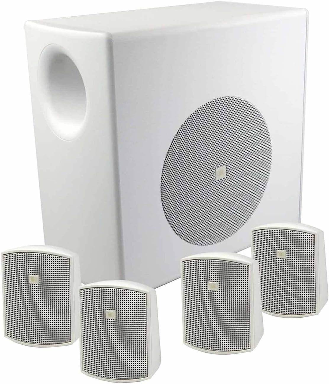 JBL Professional C50PACK-WH Surface Mount Subwoofer and Mini-Satellite Loudspeaker System, White