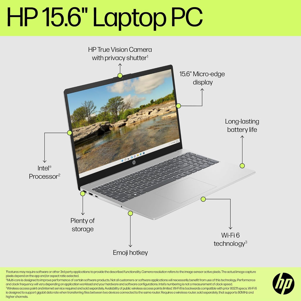 HP Notebook 15.6 FHD Laptop Computer with Microsoft Office 365, 16GB DDR4 RAM, 512GB SSD, Intel 4-Core N100 CPU, 2026 Edition, Numeric Keypad, Copilot AI, Windows 11 Home, Silver