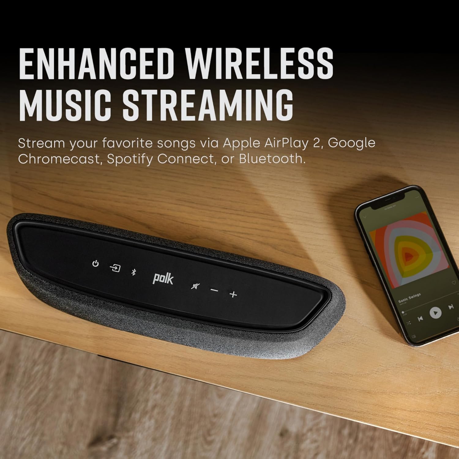 Polk Audio MagniFi Mini AX Sound Bar for TV with Wireless Subwoofer, Dolby Atmos and DTS:X Certified, Polk's patented VoiceAdjust & SDA technologies, Ultra-Compact Design, Easy Setup, Black