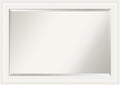 Amanti Art White Bathroom Mirror for Over Sink, 30x42 Ridge White Rectangle Vanity Mirror, Large Traditional Frame, Hangs Horizonally and Vertically, Bathroom Wall Decor, Beveled Edge
