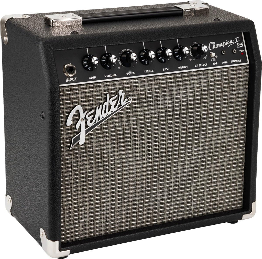 Fender Champion II 25-Watt Guitar Combo Amplifier Bundle with Instrument Cable, Picks, and Austin Bazaar Instructional Video