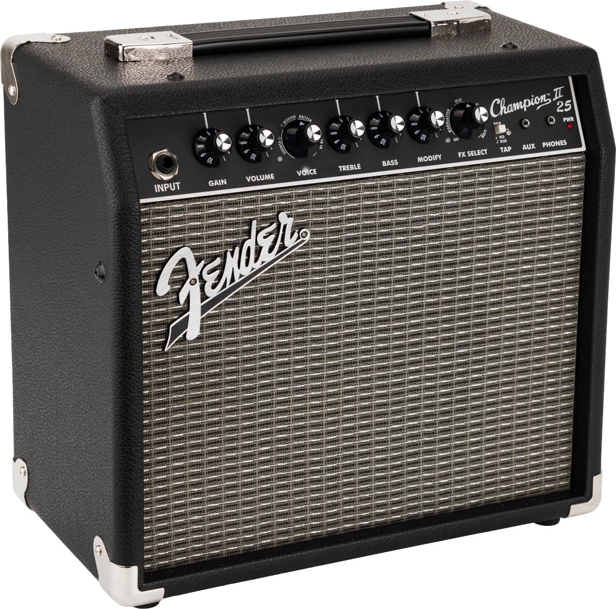 Fender Champion II 25-Watt Guitar Combo Amplifier Bundle with Instrument Cable, Picks, and Austin Bazaar Instructional Video