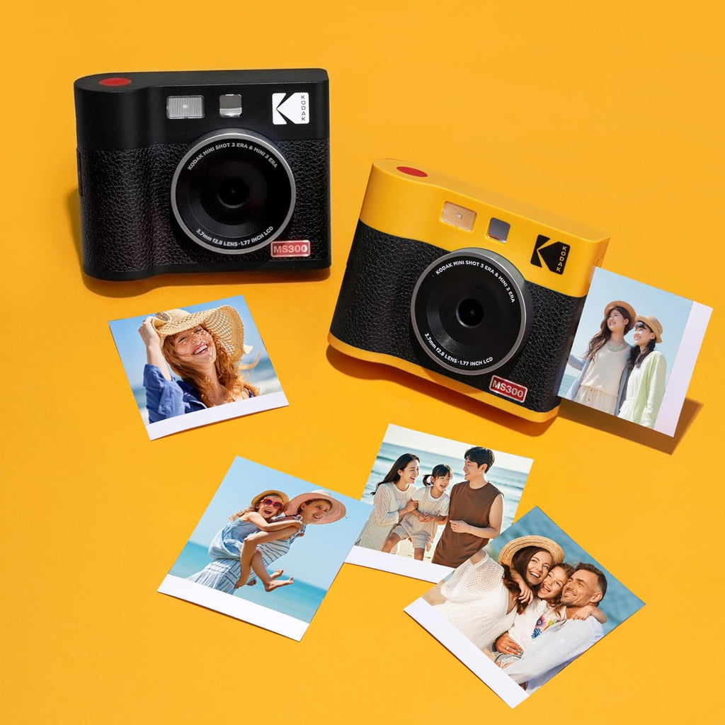 KODAK Mini Shot 3 ERA 3x3” Instant Digital Camera & Photo Printer, 38 Sheets, 2-in-1 Portable Print Camera, Bluetooth Smartphone Printer for iPhone & Android, 4PASS Dye Sublimation, Yellow