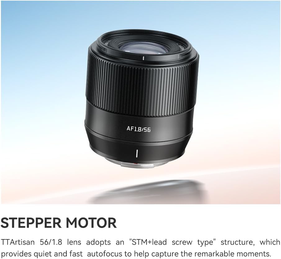 TTArtisan AF 56mm F1.8 Auto Focus Lens APS-C Compatible with Sony E-Mount Mirrorless Cameras A5000 A5100 A6000 A6100 A6300 A6400 A6500 A6600 NEX-3 NEX-3N NEX-3R NEX-5T NEX-5R NEX-5 (Black)