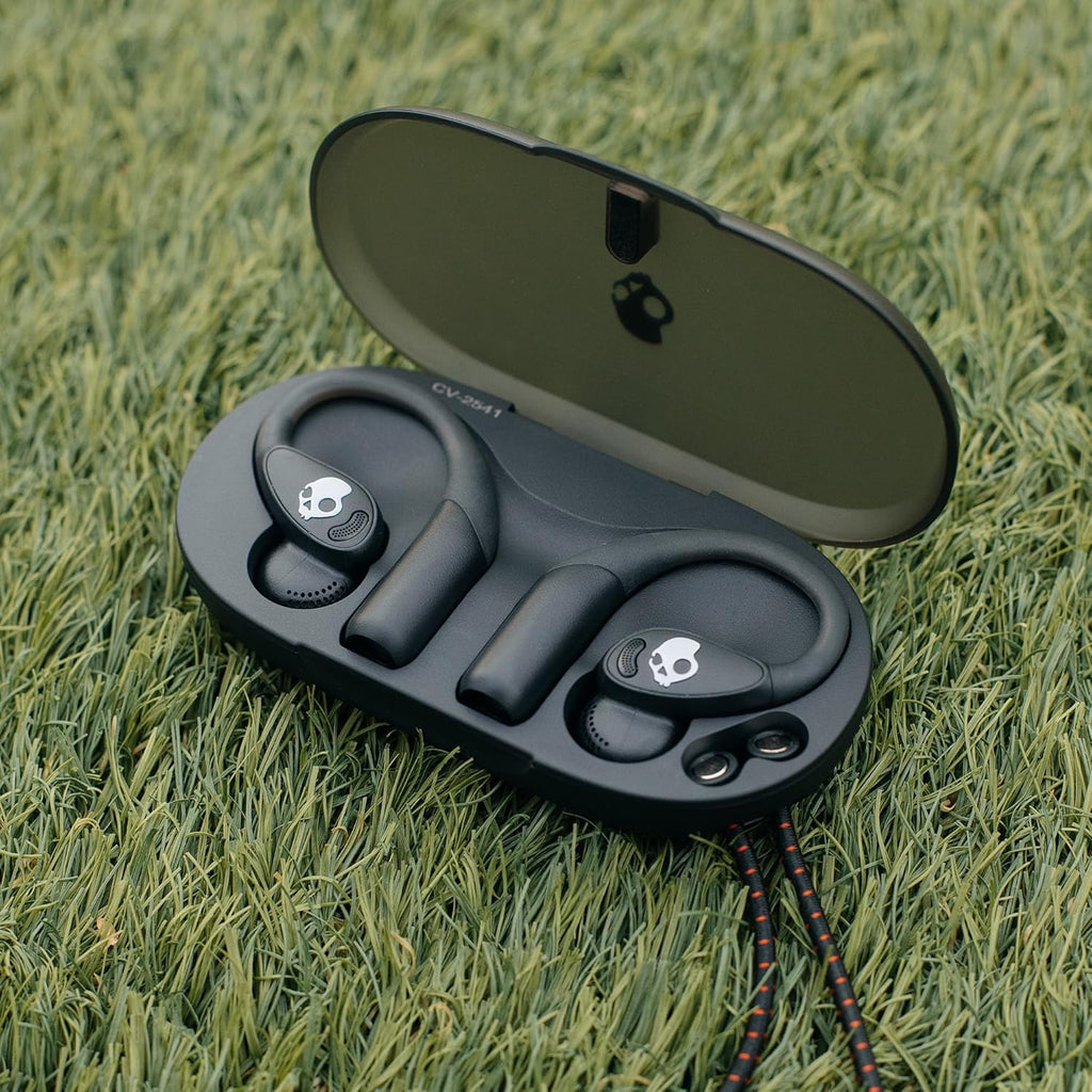 Skullcandy Push 540 Open Wireless Open-Ear Bluetooth Earbuds, Headphones, Sweat and Water Resistant, 42 Hours Battery, Detachable Neckband, Secure Fit, Microphone for iPhone Android - True Black
