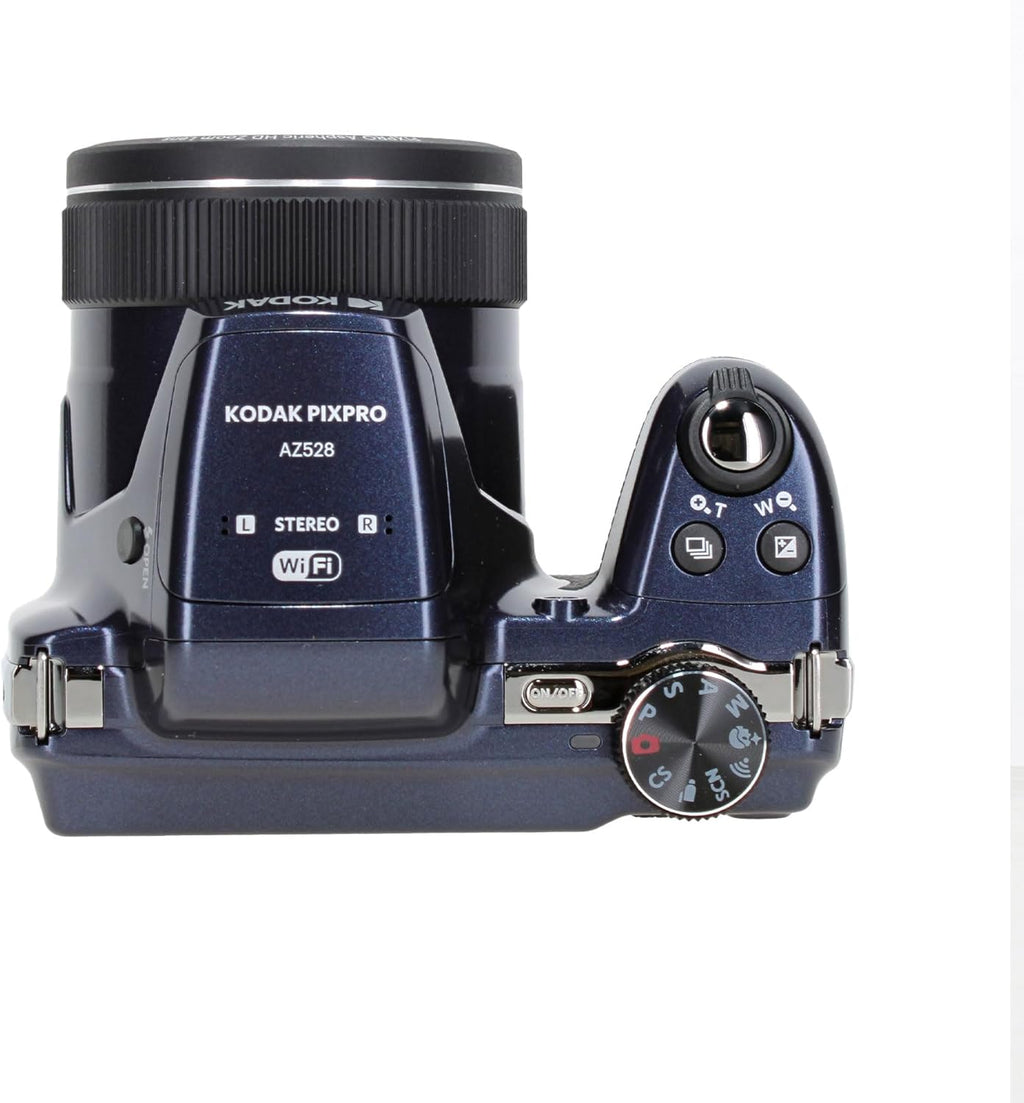 KODAK PIXPRO AZ528 Astro Zoom BSI-CMOS Bridge Vlogging Digital Camera 16MP 52X 1080p Wi-Fi (Midnight Blue) Bundle with 64GB Memory Card + Vlogger Tripod + Bag + Cleaning Kit + More Accessories