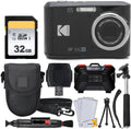 Kodak PIXPRO FZ45 Digital Camera, 32GB Memory Card, Point and Shoot Camera Case, Extendable Monopod, Lens Cleaning Pen, LCD Screen Protectors, Table Top Tripod â€“ Ultimate Bundle (Black)