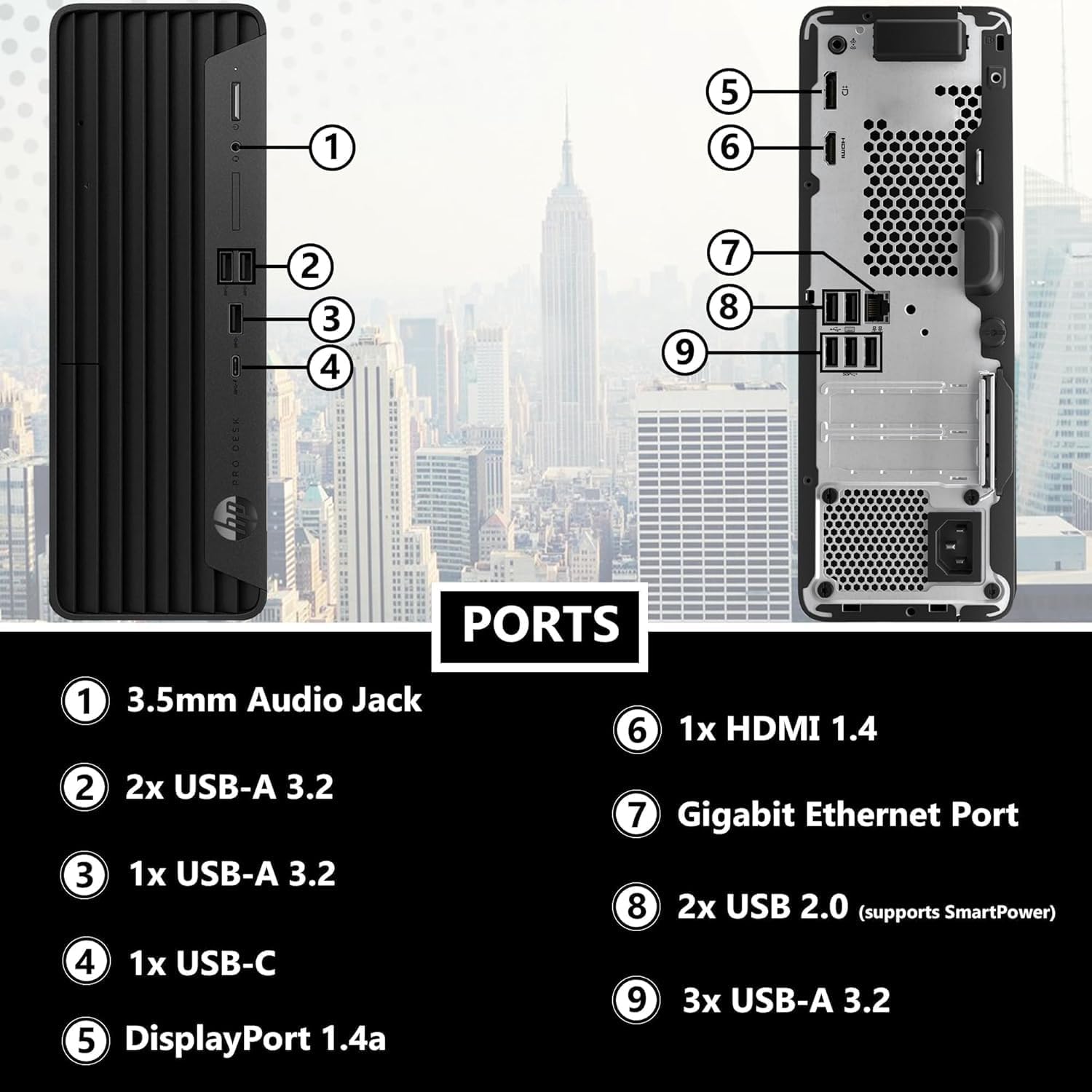 HP ProDesk 400 G9 SFF Business Desktop Computer, Latest 13th Gen Intel Core i5-13500, 16GB RAM, 512GB PCle SSD, Dual 4K Display Support, USB-C, HDMl, RJ-45, Wi-Fi, Wired Keyboard & Mouse, Win11 Pro