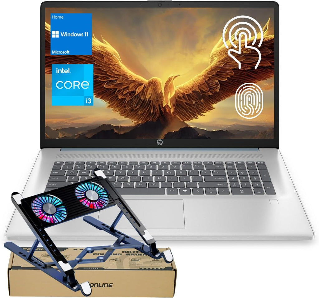 HP 17 Laptop, 17.3” HD+ Display, 11th Gen Intel Core i3-1125G4 Processor, 16GB RAM, 512GB SSD, Wi-Fi, HDMI, Webcam, Windows 11 Home, Silver