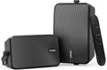 Inwa Upgraded 400W Outdoor Bluetooth Speakers Pair - Active Passive Wall Mount Stereo Speaker, Wireless Multi-Speaker Connection with Auracast, Sound System w/Aux for Porch, Patio, Garage, Home