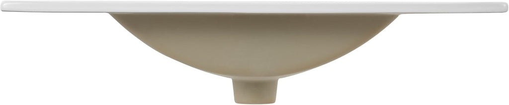 JONATHAN Y Ancillary White 30 in. W x 18.25 in. D Ceramic Vanity Sink Top with 3-Hole Rectangular Single Sink Basin SNK1002A