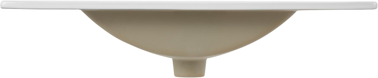 JONATHAN Y Ancillary White 30 in. W x 18.25 in. D Ceramic Vanity Sink Top with 3-Hole Rectangular Single Sink Basin SNK1002A