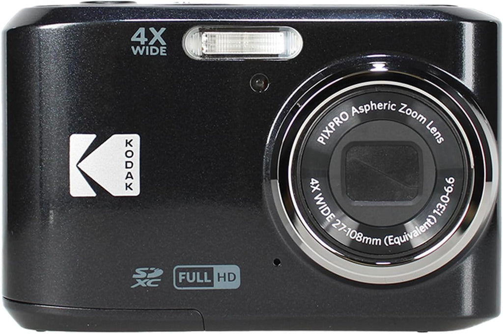 Kodak PIXPRO FZ45 Digital Camera (Black) | 16MP Sensor, 4X Optical Zoom, 27mm Wide-Angle Lens & Full HD Video | Great for Travel & Family Photos (FZ45BK) + 32GB Card + Camera Case + Cleaning Cloth