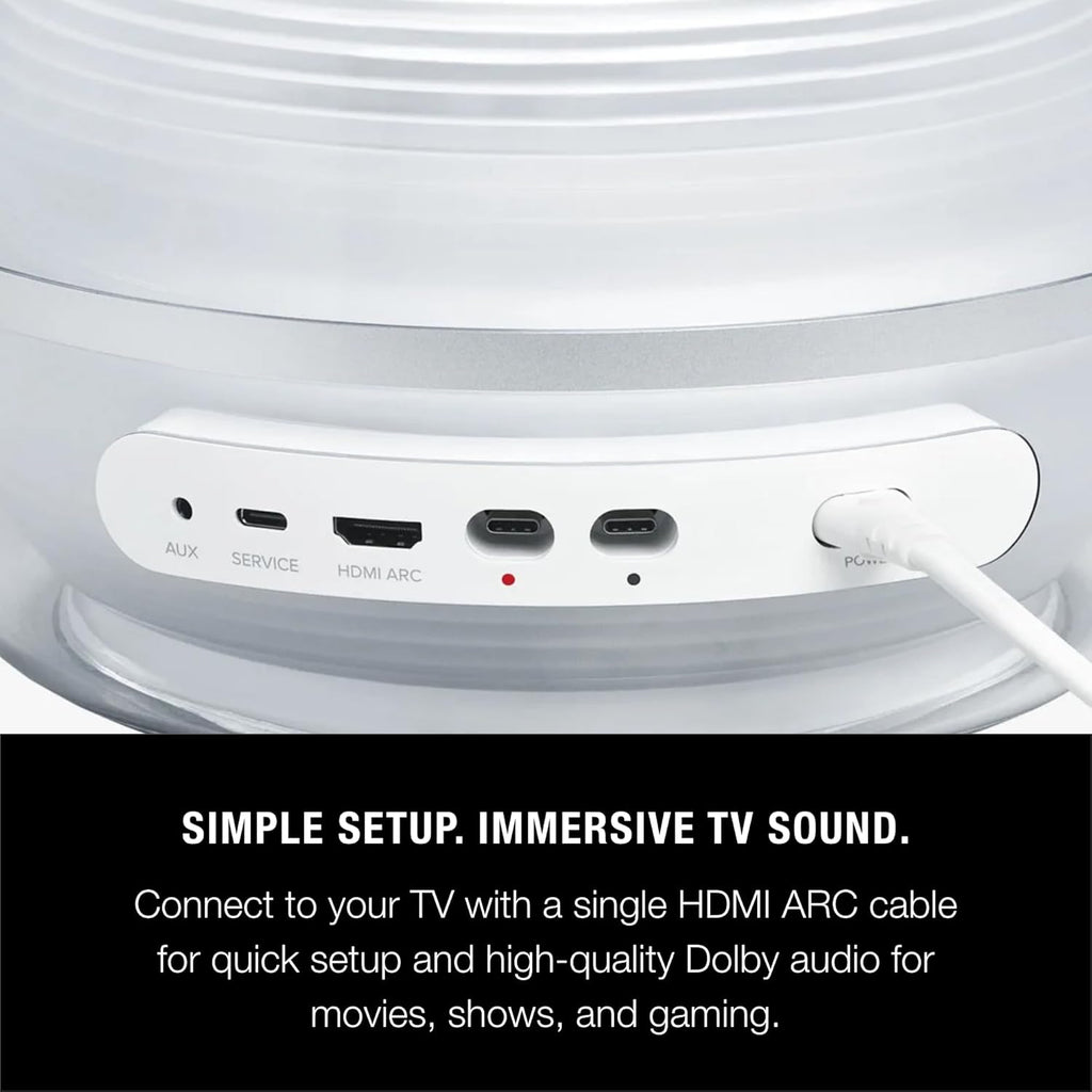 Harman Kardon SoundSticks 5 2.1-Channel Bluetooth Speaker with HDMI - White - 3-Way Speaker Design with Multicolor Light Show - Music Streaming & Auracast Multi-Speaker Connection
