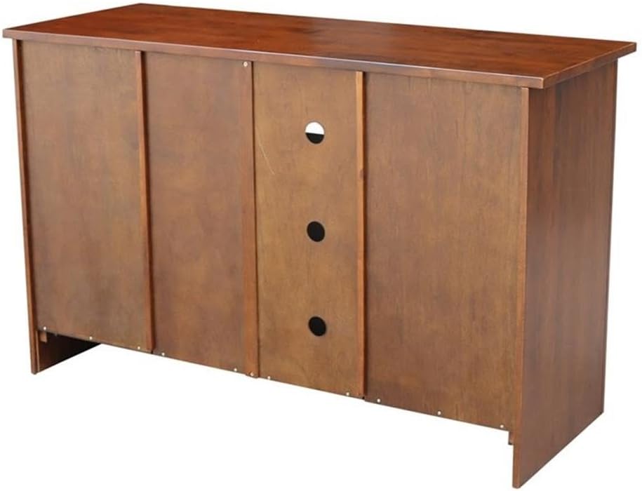 Solid Wood Entertainment / TV Stand with 2 Doors - 48", Espresso