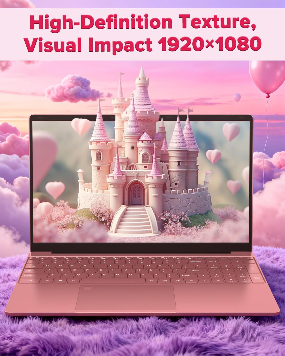 2026 Latest Laptop Computer Notebook,15.6" IPS FHD Display,8GB RAM 256GB SSD,Celeron N5100 Processor,WiFi5,BT5.0,USB3.0,Backlit keyboard,Fingerprint for Business Home Office and Students,Rose Gold