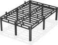 ROIL 24 Inch Queen Size Bed Frame, Metal Bed Frame & Box Spring 2 in 1 Platform with Round Corner Legs, 4000LBS Double Layer Bed Frame with Headboard Holes Mattress Baffles, Noise-Free Easy Assembly