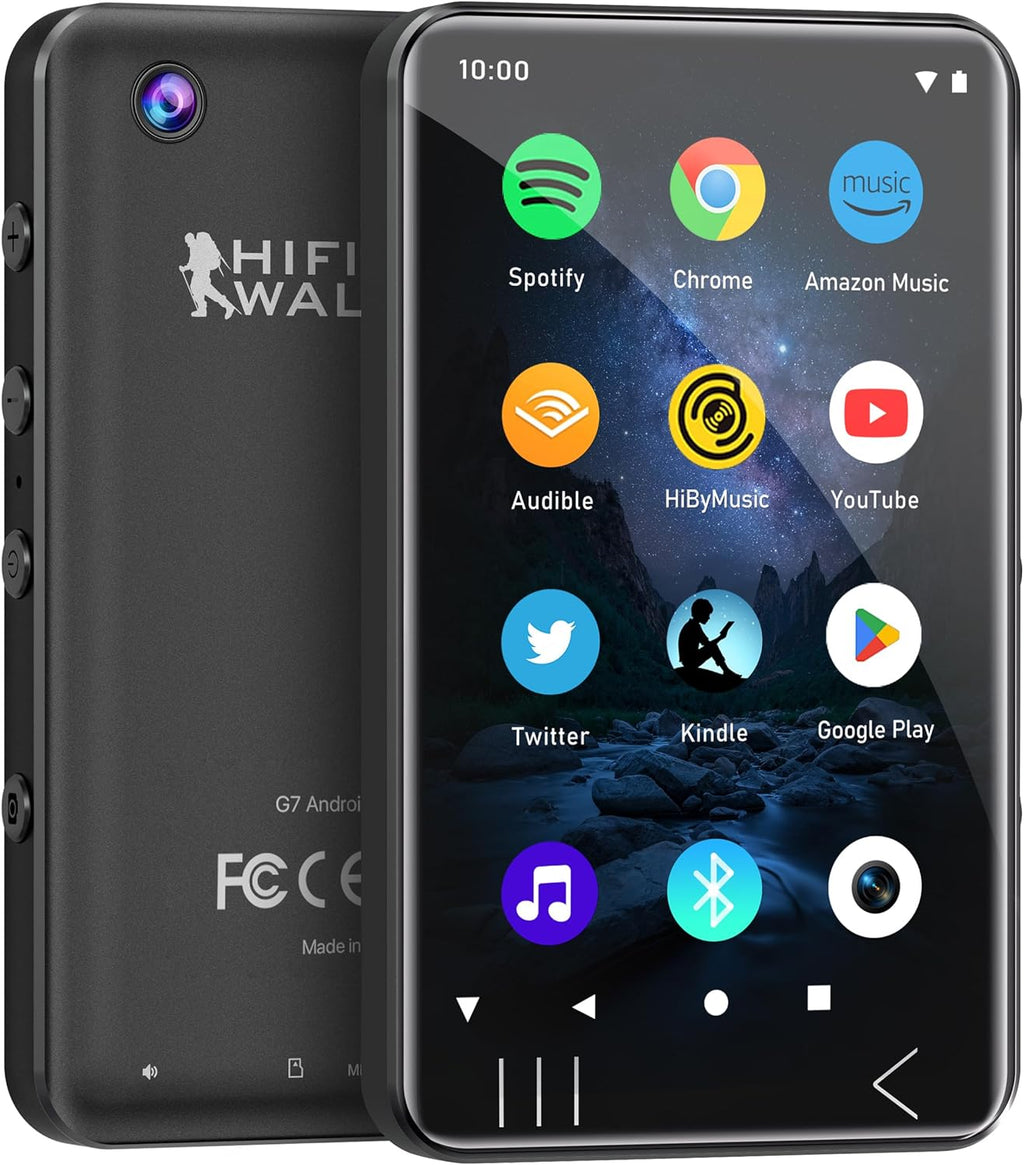 HIFI WALKER G7 Android 13 MP3 Player with Bluetooth & WiFi, 3GB RAM, 144GB Total Storage, 4” Touchscreen MP3 MP4 Music Player with Speaker, Camera & Parental Control Settings (Black, 144GB)