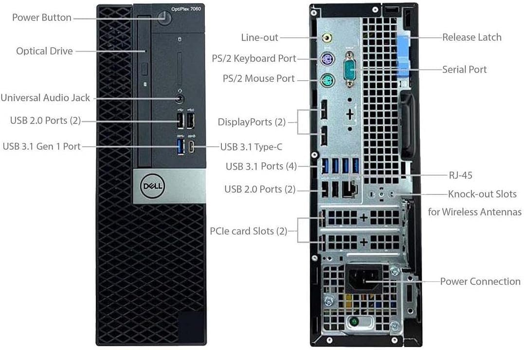 Dell OptiPlex 7060 SFF PC | Intel Core i5-8500 | 32GB RAM | 1TB NVME | Windows 11 Pro | Built in AX210 Wi-Fi+ BT | Small Form Factor Desktop Computer (Renewed)