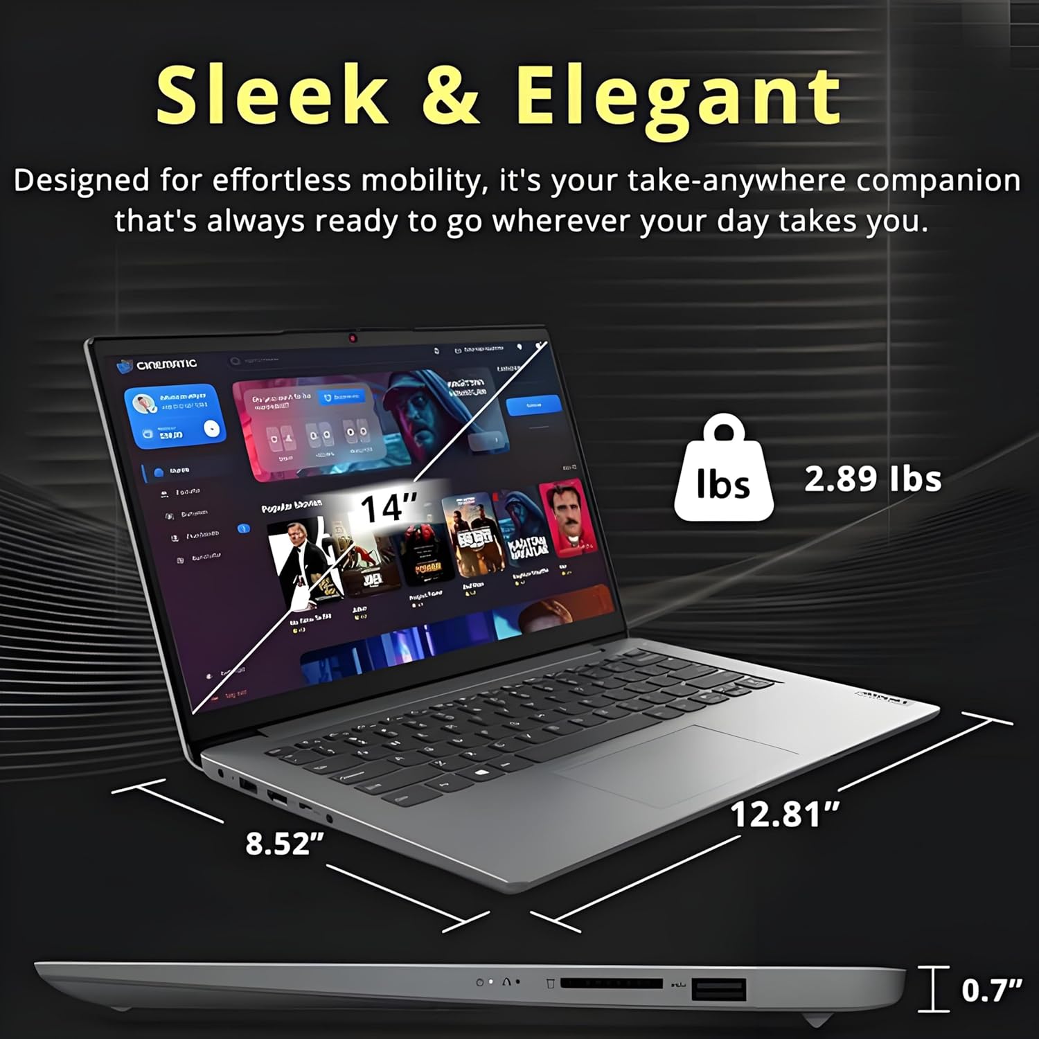 Lenovo 2026 Laptop Computer for Business and Student, Office 365, Copilot AI, Intel N4200, 4GB DDR4 RAM, 128GB eMMC, WiFi, Long Battery Life, Fast Charging, Grey