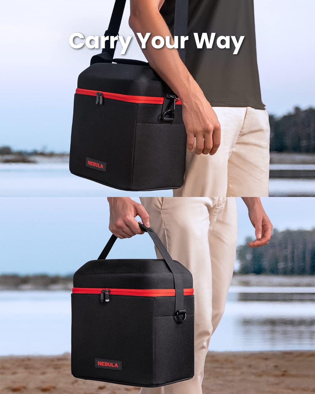 NEBULA Travel Case Mars 3, Cosmos 4K SE, Cosmos Laser 4K, Waterproof and Protective Polyester with Material to Prevent Collision, Hand and Shoulder Strap Included