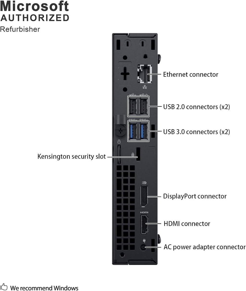 Dell OptiPlex 3060 Mini Desktop, Windows 11 Pro Micro PC Computer, Intel Core i5-8500T, 256GB SSD, 8GB RAM, WiFi, Bluetooth, LAN/RJ-45 (Renewed)