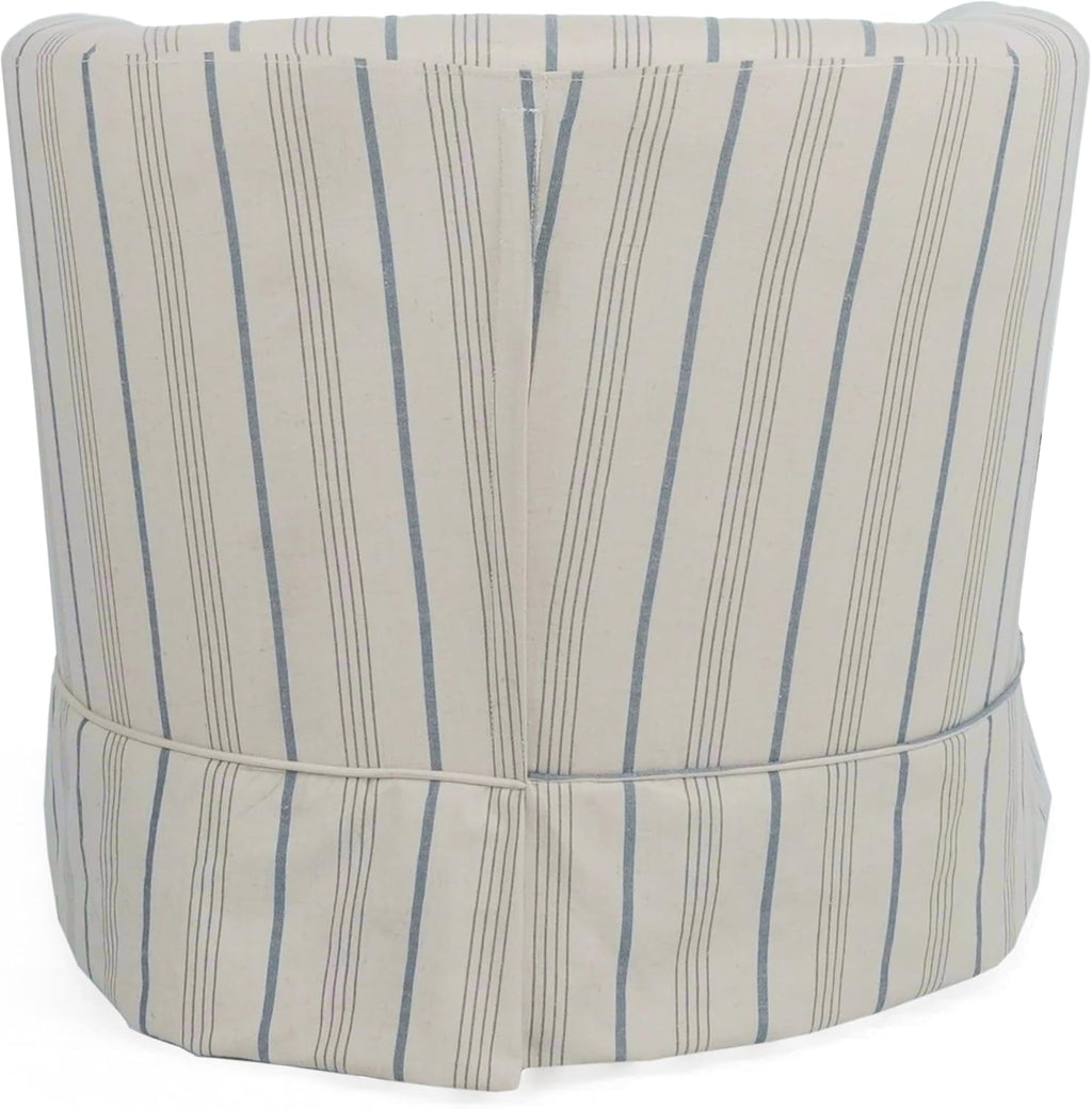Christopher Knight Home Modern 360-Degree Swivel Accent Chair, Fabric Upholstered Club Chair, Comfy Reading Chair for Living Room, Bedroom Office, Beige/Blue Stripe